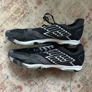 Black and White Indoor Soccer Futsal Shoes